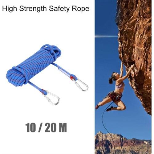 10M Rock Climbing Rope Heavy Duty Diameter 12mm 4629 lb Paracord Panchute Lanyard Safety Rope For Outdoor Traveling Emergency