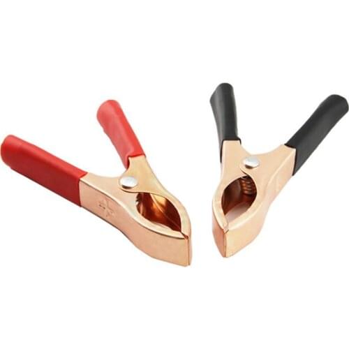 10pcs 30A Red+Black Car Battery Clip Polishing Electroplating Copper Cables Alligator Clip for Charger Clamp Voltage Tester Tool