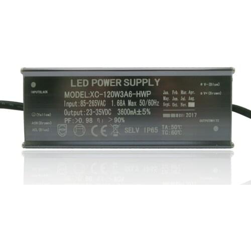 120W 23-35V 3.6A±5% Waterproof Lighting Transformers High Power Constant Current Led Driver For DIY Lamp Light Power Supply