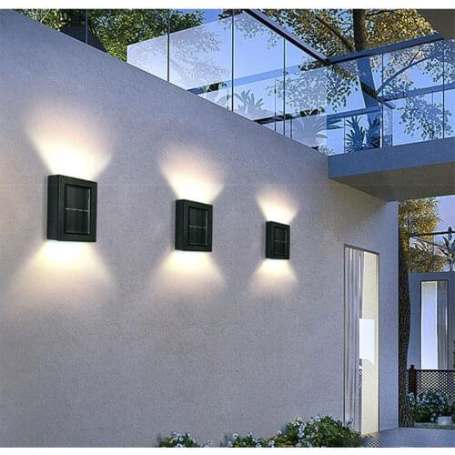 2pcs LED Solar Light Outdoor Waterproof Lighting Solar Wall Lamp Light Up And Down Garden Yard Path Decoration Street Lamps