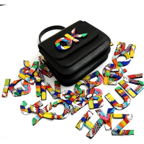 3D A-Z Letters Rhinestone Alphabet Sew On Patches Shining Crystal Badges For Name DIY Dress Jeans Bags Appliques Decoration LOVE