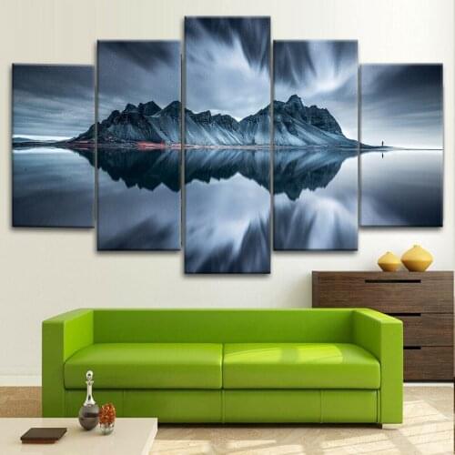 Iceberg Mirror On Water 5 Pcs Canvas Picture Print Wall Art Canvas Painting Wall Decor for Living Room No Framed