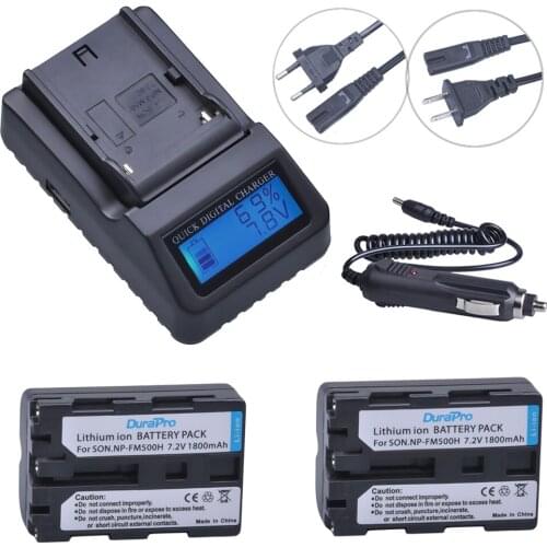 NP-FM500H 1800mAh NP FM500H Camera Battery+ LED Ultra Fast Charger for Sony A57 A65 A77 A99 A350 A550 A580 A900 Camera Batteries