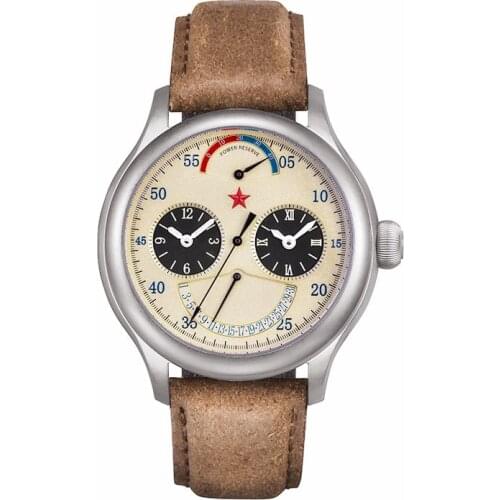 Retro Red Star GMT Dual Time Zone Men Watches Top Brand Luxury ST2545 Automatic Mechanical Watch Mens Calendar 45mm Big Dial