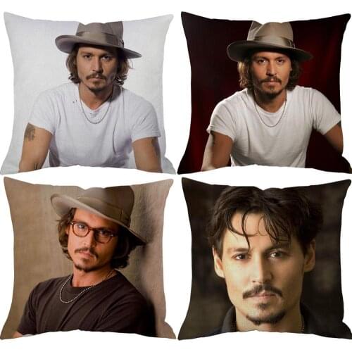 Famous Star Home Pillowcase Johnny Portrait Decorative Sofa Pillow Case Decoration Cushion Cover 45X45cm
