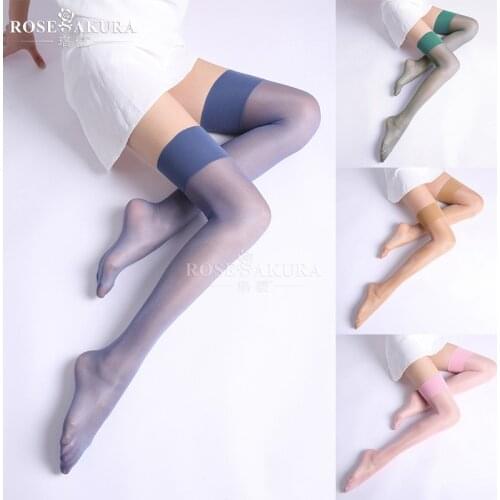 5Pairs Women Multi-color Oil Shine Shiny Thigh High Stockings Sexy Ladies Collant Lolita Glitter Lustre Legs Rib Top Transparent