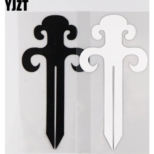 YJZT 8.5CM*17.1CM Creative Sword Pattern Design Car Sticker Decorative Vinyl Decal 1A-0488