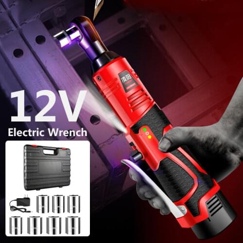 Electric Cordless Ratchet Wrench Rechargeable Scaffolding Torque Ratchet 12V Electric Wrench Kit With Sockets Tools Power Tools