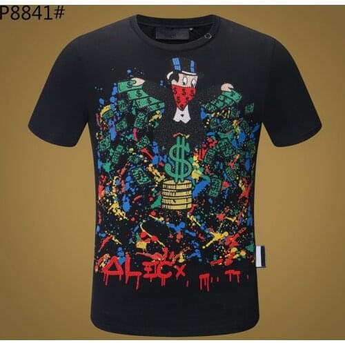 New Fashion Bear Tee shirt Men Short Sleeve Tops Plein T-shirt Pure Cotton Mens O-neck Top Street Gothic Style Manche courte