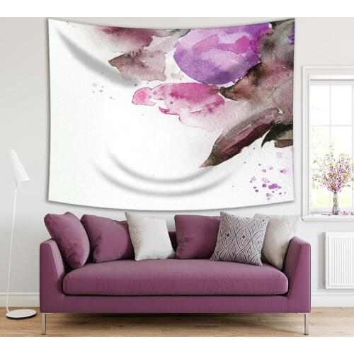 Tapestry Bouquet of Flowers Spring Summer Garden Nature Decorating Artwork Brown Purple