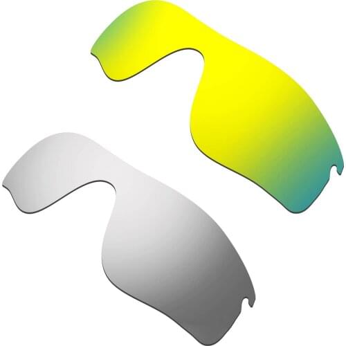HKUCO For Radarlock Path Sunglass Polarized Replacement Lenses Color-24K Gold & Titanium 2 Pairs