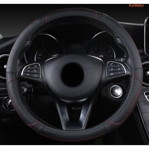 KAHOOL Leather Car Steering Wheel Cover Dodges Viper Caliber Journey Ram 1500 Challenger Charger Nitro Durango