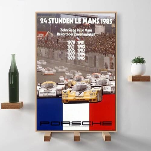 Le Mans Racing Scene Of 50 Years Anniversary Evolution Poster Painting On Canvas Wall Art Car Pictures Bedroom Home Decoration