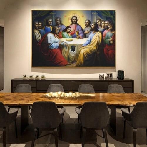 Jesus Wall Art Canvas Paintings Home Decor Last Supper Art Posters And Prints Christian Decorative Pictures For Living Room Wall