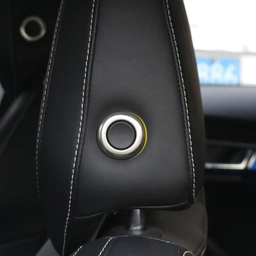 2PCS ABS Chrome Auto Seat Headrest Adjustment Knob Button Decorative Sequin Ring For Skoda Kodiaq Karoq Car Interior Accessories