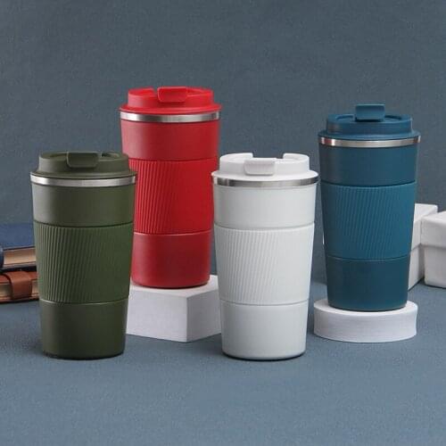 New Stainless Steel Silica Gel Coffee Cup 380mL/510mL Car Portable Water Cup Office Home Insulation Coffee Cup Business Gift