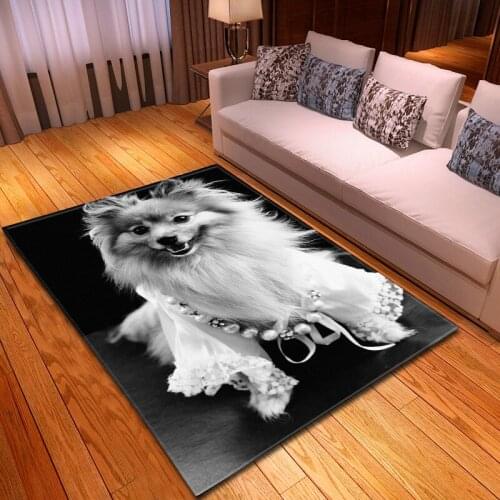 New Cartoon Dog 3D Printing Carpet Soft Flannel Kids Room Play Area Rug Modern Home Mat Child Room Decor Carpets for Living Room