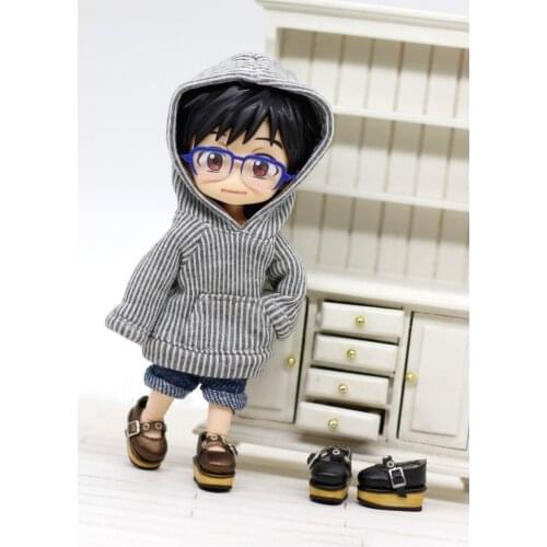 OB11 doll shoes are suitable for 1/12 size fashion round head lace-up shoes Japanese thick base preppy black red and brown etc