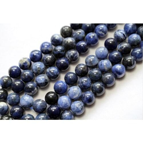 Meihan Natural 6mm 8mm 10mm blue sodalite beads for jewelry making design fashion stone diy bracelet woman necklace
