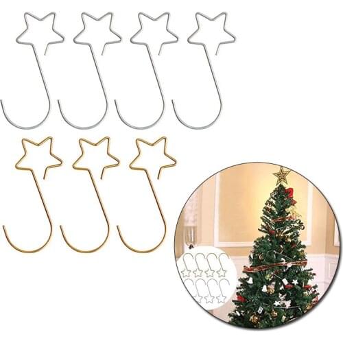 20pcs/set Christmas Ornament S-shaped Hooks Mini Christmas Wreath Hooks for Hanging Xmas Tree Decoration High Quality Metal