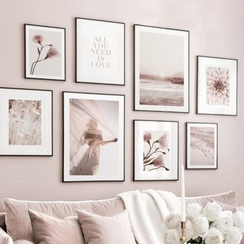 Sea Dandelion Succulent Plant Woman Lily Wall Art Canvas Painting Nordic Posters And Prints Wall Pictures For Living Room Decor