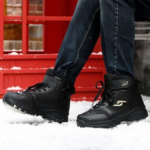 2020 new winter snow boots mens plus velvet warmth, non-slip wear-resistant casual high-top outdoor shoes cotton shoes women