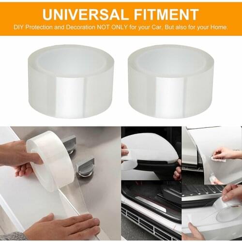 Car Sticker Strip Transparent Film Body Nano Velcro Car Door Edge Side Guard Anti Collision Scuff Auto Door Protection