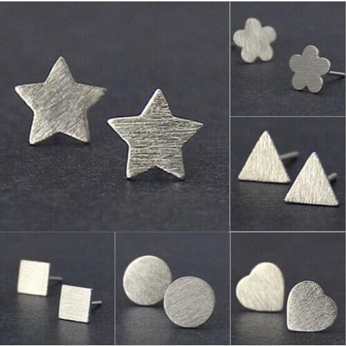 New 7 Styles Choice New Arrival Top Quality 925 Sterling Silver Mini Cute Ear Hook Stud Earrings Jewelry