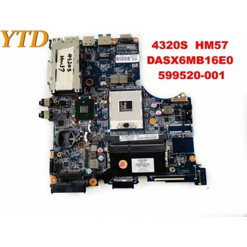 Original for HP 4320S Laptop motherboard 4320S HM57 DASX6MB16E0 599520-001 tested good free shipping
