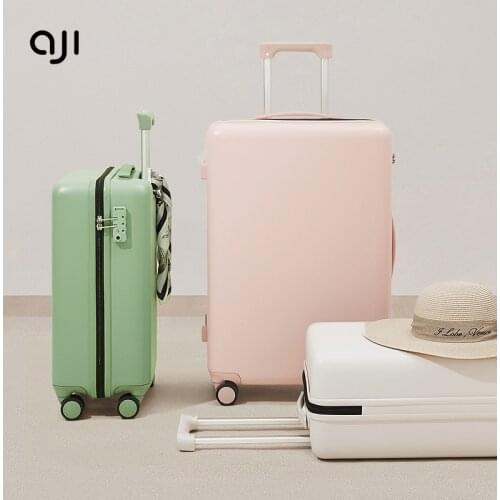 AJI Original Brand Designer Suitcase 100% PC Material Travel Rolling Luggage Check In Trolley Case 20 24 26 Inch