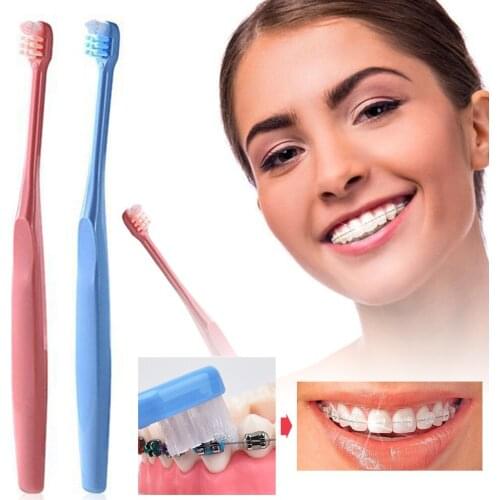 Orthodontic Toothbrush Soft Bristle Orthodontia Teeth Brush Brace Toothbrush Small Head For Tooth Cleaning