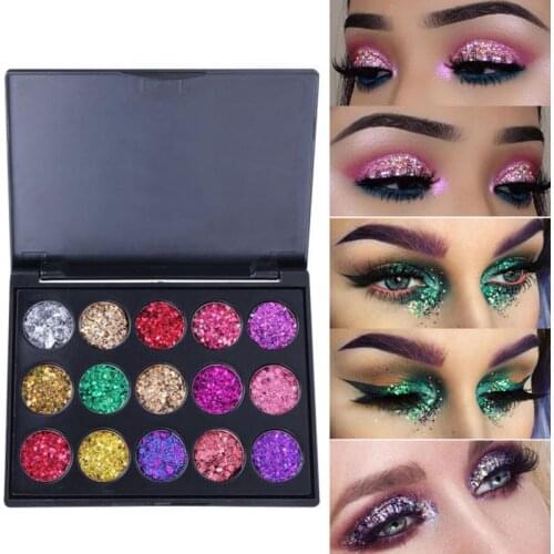 15 Colours/Set Make Up Diamond Shimmer Eyeshadow Palette Long Lasting Waterproof Glitter Eye Shadow Eye Makeup Cosmetic TSLM1