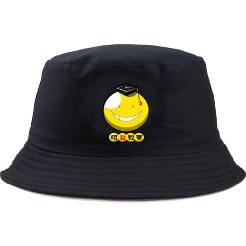 Assassination Classroom print Fisherman cap Panama Street Side Seaside Beach Tourism Bucket Hat Drivers Cap Simple Style