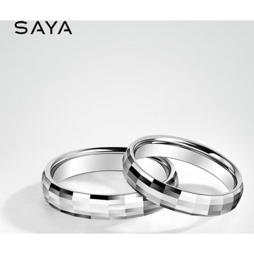 Couple Rings, White Tungsten Rings for Wedding, High Polished Comfort Fit, Free Shipping, Customized