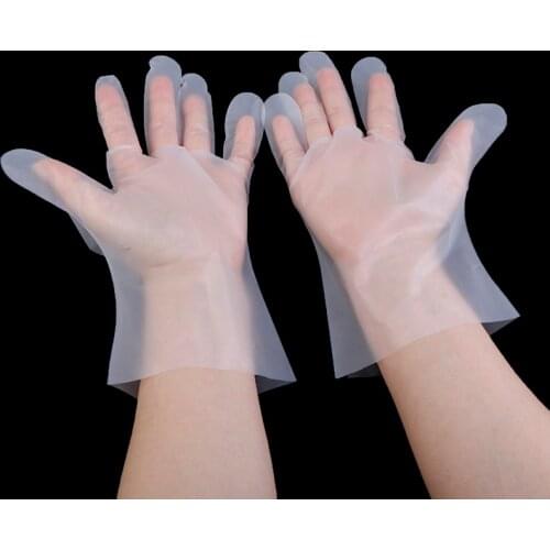 100PCS Food Grade Disposable PE Gloves Anti-static Plastic Gloves For Food Cleaning Cooking Restaurant Kitchen Accessories
