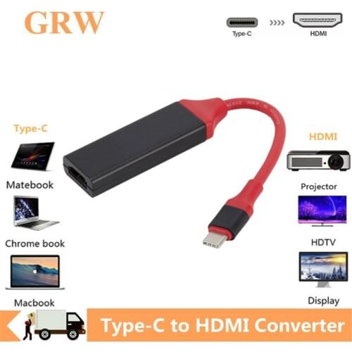 Grwibeou 4K Type-C HDMI Adapter USB C To HDMI Cable Adapter Cable Adapter Male To Female Converter For MacBook Huawei Matebook
