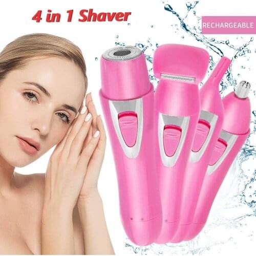 USB Rechargeable Protable 4 In 1 Epilator Trimmer Hair Remover For Women Body Facial Eyebrow Razor Mini Skin Care Machine