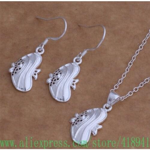 Silver Plated Jewelry Sets Earring 027 + Necklace 031 /dxdamoka ayfajpma AS027