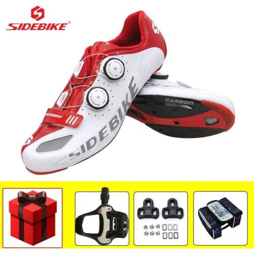 SIDEBIKE Carbon Cycling Shoes Men Sapatilha Ciclismo Ultra-light Wear-resistant Riding Bicycle Footwear Add Pedals Flat Shoes
