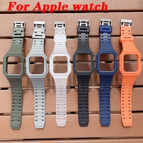 Sport Silicone strap for Apple Watch SE Series 6 5 4 3 44mm 42mm Soft Tpu Transparent Bracelet IWatch 38 40mm Accessories band