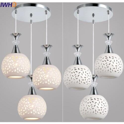 IWHD Modern Luminaire Suspendu Ceramic Led Pendant Lights Dining Kitchen Light Hanging Lamp Home Lighting Fixtures