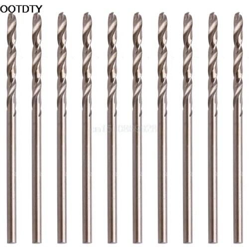 10Pcs/Set 2mm M35 Triangle Shank HSS-Co Cobalt Twist Drill Spiral Drill Bit
