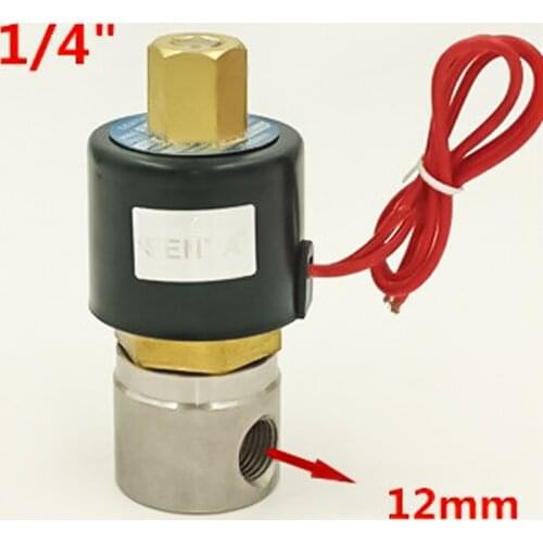 1/4'' Normally Open 2 Way Stainless Steel NBR Solenoid Valve 2W025-08BK DC12V DC24V or AC220V