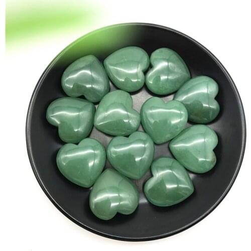 1PC Natural Green Aventurine Heart Love Shaped Quartz Crystal Gemstone Reiki Stone DIY Craft Natural Stones and Minerals