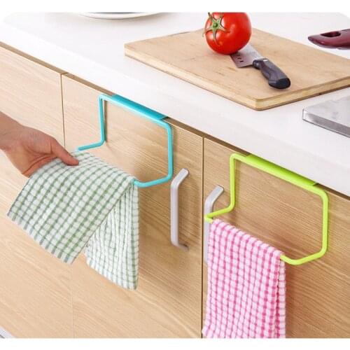 1PC Towel Rack Hanging Holder Kitchen Organizer Bathroom Cabinet Cupboard Hanger Shelf for Kitchen Supplies Accessories