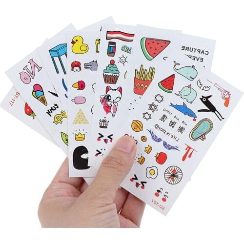 10 Sheets Random Cute Kids Temporary Tattoo Inspired Body Makeup Sticker Tattoos