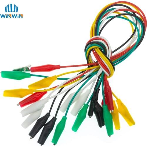 10pcs Alligator Clips Electrical DIY Test Leads Alligator Double-ended Crocodile Clips Roach Clip Test Jumper Wire 46CM