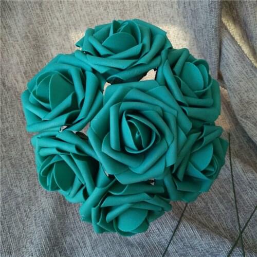 Teal Flowers Artificial 100PCS Turquoise Green Roses For Wedding Decoration Centerpieces Floral Arrangement
