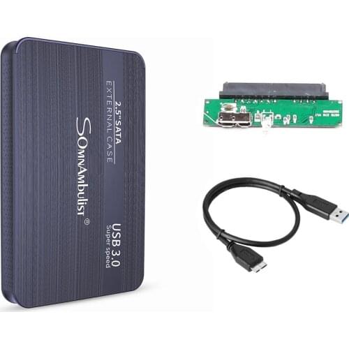 2.5 HDD USB 3.0 mobile hard disk box for SATA for laptop computer black, red, gold, blue, purple