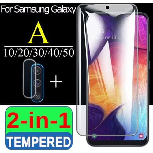 2in1 glass for Samsung galaxy a10 a20 a30 a40 a50 with camera glas protective lens a 10 20 30 40 50 screenprotector glaxy 30a